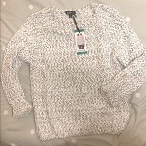 White and grey sweater